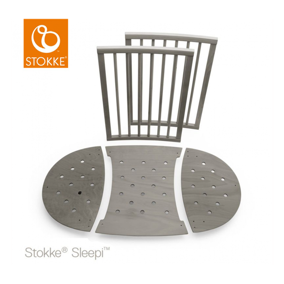 Εικόνα της Stokke bed extension set επέκταση κρεβατιού 120cm Hazy Grey