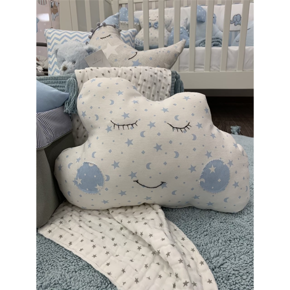 Εικόνα της Μαξιλάρι Handmade Happy Cloud Estrellitas Blue