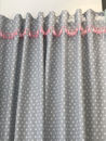 Εικόνα της Κουρτίνα Handmade Stars Grey Pink Trimming