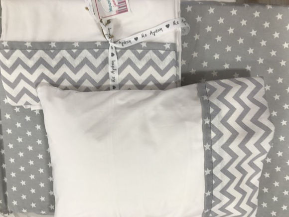 Εικόνα της Σεντόνια Κούνιας Handmade Chevron Grey