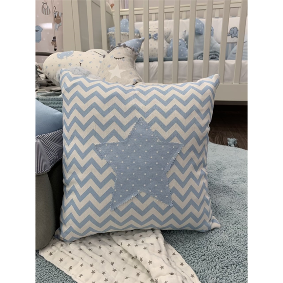 Εικόνα της Μαξιλάρι Handmade Star Chevron Blue