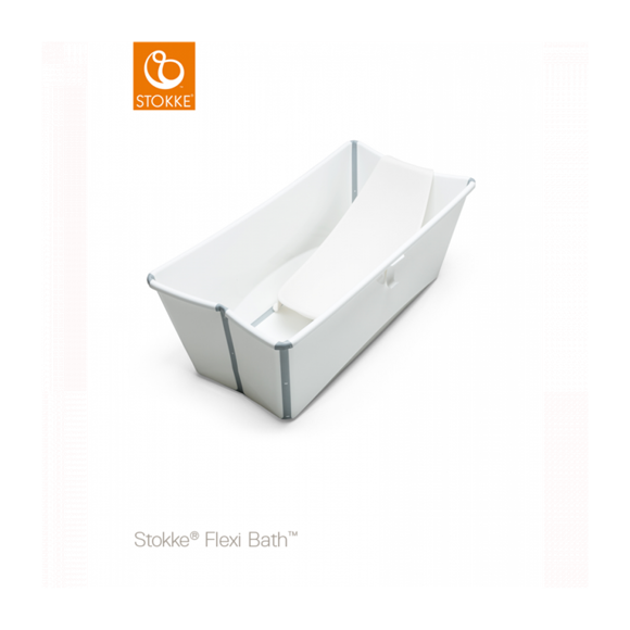 Εικόνα της Stokke Flexi bath με βάση νεογέννητου και θερμοευαίσθητη βαλβίδα White