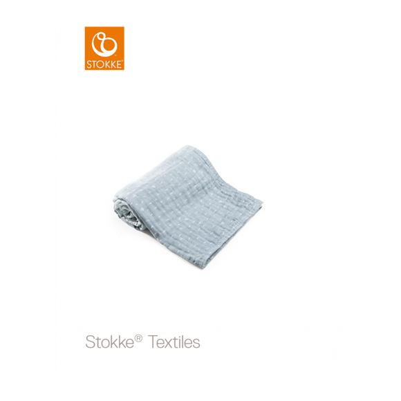 Εικόνα της Stokke Blanket Muslin Cotton κουβέρτα μουσελίνα Blue Slate Sea