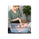 Εικόνα της Stokke Flexi Bath με βάση νεογέννητου και θερμοευαίσθητη βαλβίδα Transparent blue