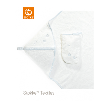 Εικόνα της Stokke hooded towel πετσέτα με κουκούλα blue sea organic cotton