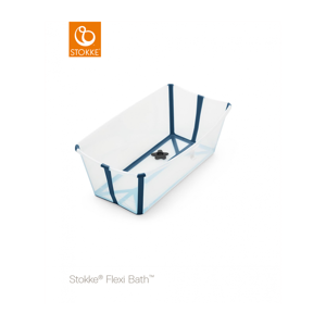 Εικόνα της Stokke Flexi Bath μπανάκι με θερμοευαίσθητη βαλβίδα transparent blue & Δώρο Newborn Support