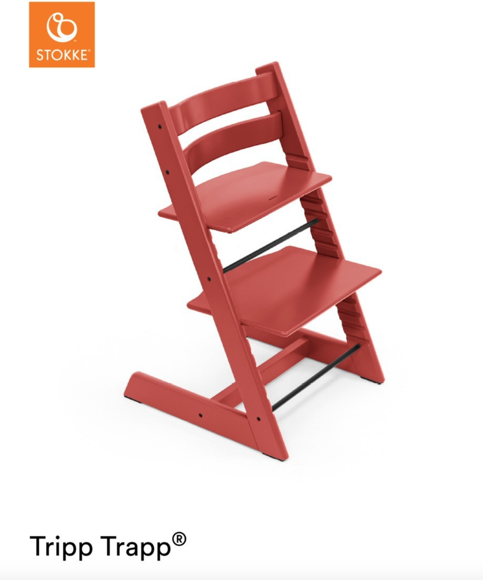 Εικόνα της Stokke Tripp Trapp Chair Κάθισμα Φαγητού Warm Red  με δώρο το baby set