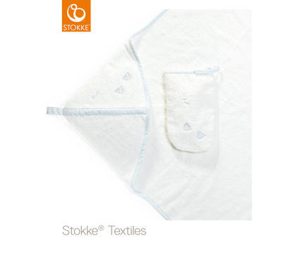 Εικόνα της Stokke hooded towel πετσέτα με κουκούλα blue sea organic cotton