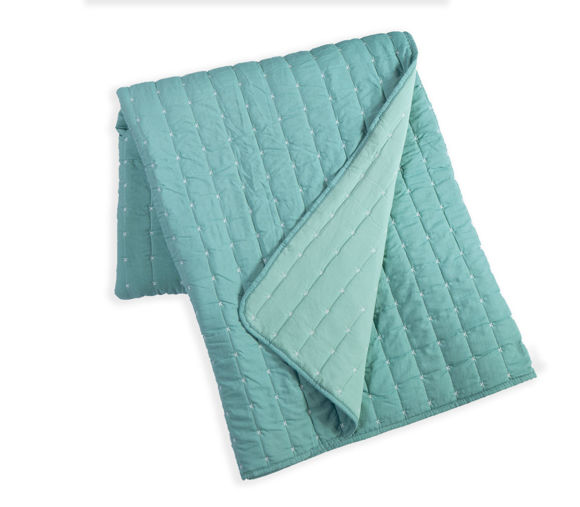 Εικόνα της ΚΟΥΒΕΡΛΙ KING SIZE BICOLOR-21 AQUA/L.GREEN 270x270