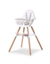 Εικόνα της Κάθισμα Φαγητού Childhome EVOLU 2 Natural - White 2 in 1 & Bumper