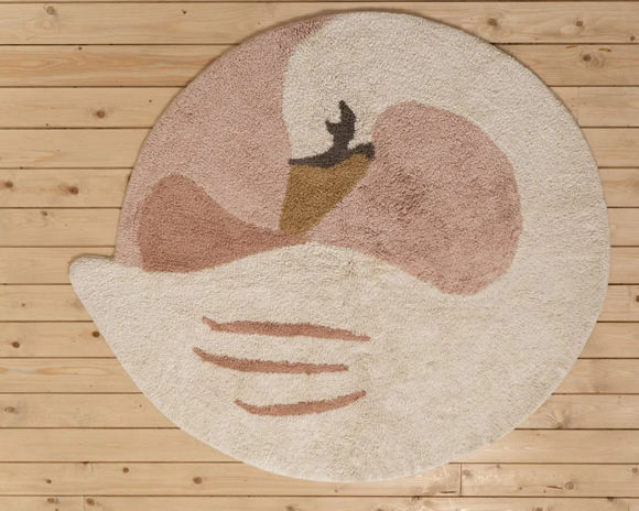 Εικόνα της Χαλί δωματίου Swan round Pink 110X115