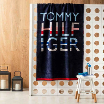 Εικόνα της Tommy Hilfiger Island Navy Πετσέτα Θαλάσσης σε Μπλε χρώμα 170x90cm