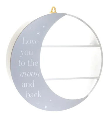 Εικόνα της Ξύλινο Ράφι Love you to the moon & back γκρι45x45 Bambino