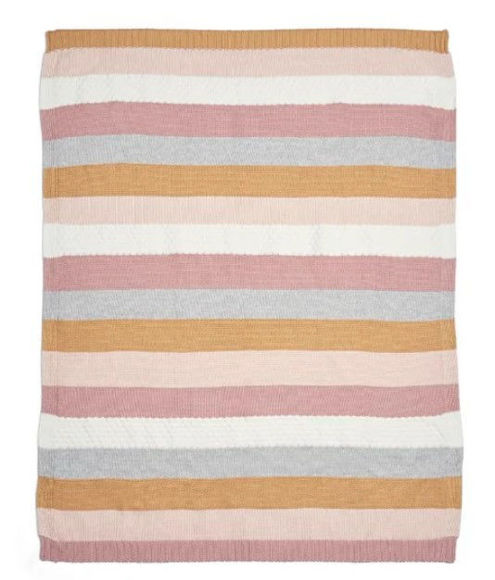 Εικόνα της Παιδική Κουβέρτα Πλεκτή Mamas & Papas Small Multi stripe pink