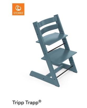 Εικόνα της Stokke Tripp Trapp Chair Κάθισμα Φαγητού Fjord Blue με δώρο το baby set