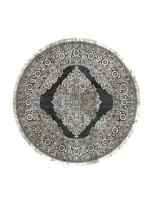 Εικόνα της Χαλί 6185 Velvet Anthracite / Beige Στρογγυλό με Διάμετρο 160εκ.