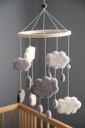 Εικόνα της Βρεφικό Mobile Clouds Warm Grey Sebra