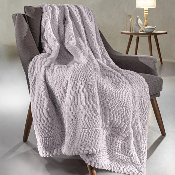 Εικόνα της Γούνινο Ριχτάρι Διθέσιου Crusty Melange 170x250 & Διακοσμητικό Μαξιλάρι Guy Laroche