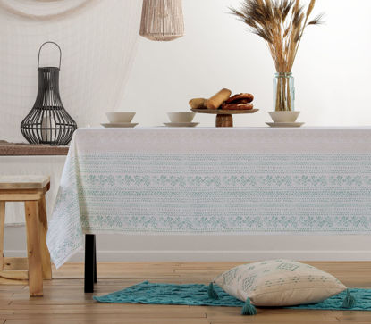 Εικόνα της ΤΡΑΠΕΖΟΜΑΝΤΗΛΟ GREYSON 140X180 OFF-WHITE/PETROL NEF NEF