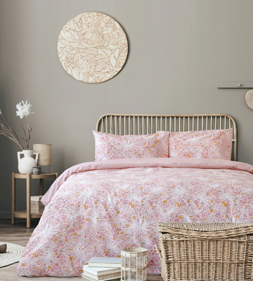 Εικόνα της Σετ Σεντόνια Υπέρδιπλα  Kocoon Papillon Pink με λάστιχο