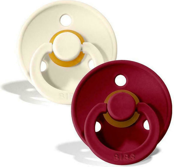 Εικόνα της Bibs Colour Πιπίλες Καουτσούκ 0-6m Ivory/Ruby
