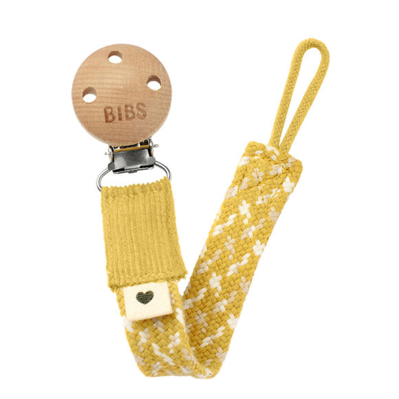 Εικόνα της Κλιπ πιπίλας Paci Braid mustard-ivory-cloud bibs