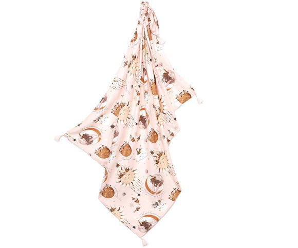 Εικόνα της Bamboo Κουβέρτα Swaddle Fly me to the Moon Nude La Millou