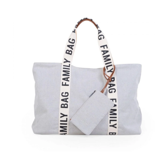 Εικόνα της Τσάντα Αλλαγής Childhome Family Bag Signature Canvas Off White