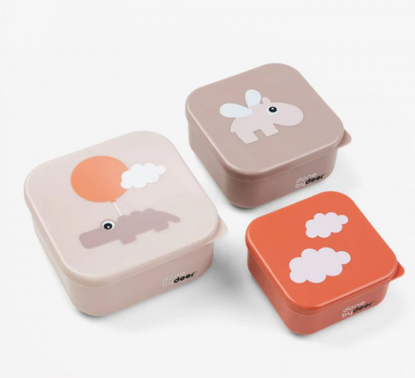 Εικόνα της Done By Deer Σετ Φαγητού 3τεμ snack box happy clouds – powder