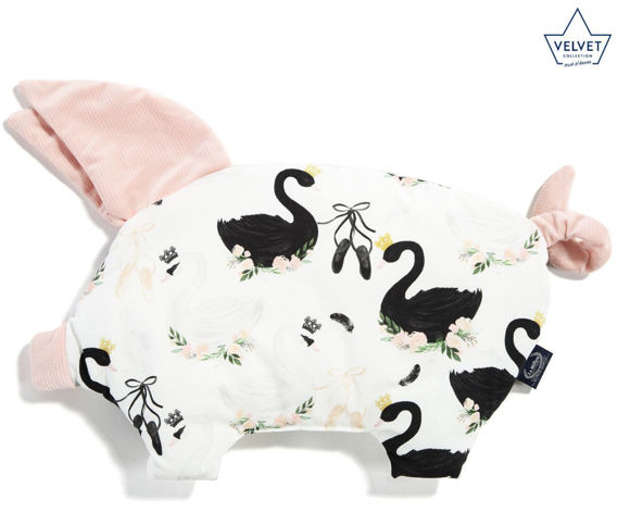 Εικόνα της Μαξιλάρι Sleepy Pig Moonlight Swan Velvet Smoke Rose La Millou