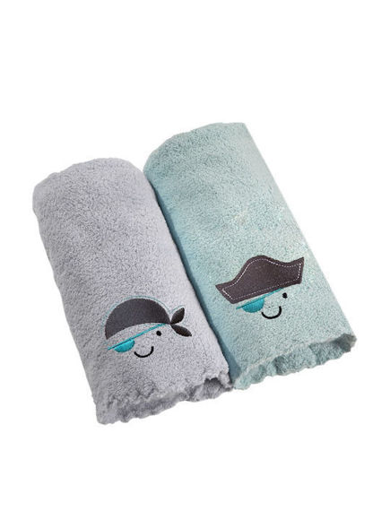 Εικόνα της Σετ Πετσέτες 2τμχ (35x50) Baby Towels Boy Set 4 Mint Grey Guy Laroche