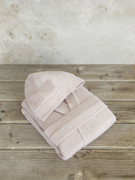 Εικόνα της Μπουρνούζι με κουκούλα Zen - Powder Pink Medium Nima Home