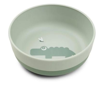 Εικόνα της Παιδικό Μπωλ Με Αντιολισθιτική Βάση Happy Clouds Croco Green Done By Deer