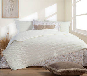 Εικόνα της ΚΟΥΒΕΡΛΙ KING SIZE COLORFULL 270X270 ECRU