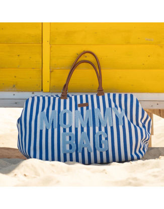 Εικόνα της Τσάντα αλλαγής Childhome Mommy Bag Stripes Electric Blue-Light Blue