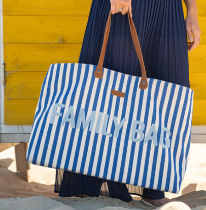 Εικόνα της Τσάντα Αλλαγής Childhome Family Bag Stripes Electric Blue-Light Blue