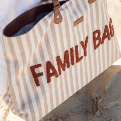 Εικόνα της Τσάντα Αλλαγής Childhome Family Bag Stripes Nude-Terracotta