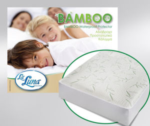 Εικόνα της La Luna Επίστρωμα Aδιάβροχο Bamboo 70×140+15 Λευκό