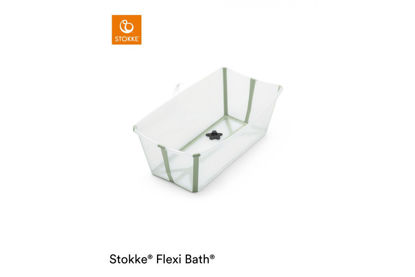 Εικόνα της Stokke Flexi Bath Με Θερμοευαίσθητη Βαλβίδα Transparent Green & Δώρο Newborn Support