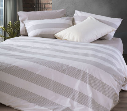 Εικόνα της ΣΕΤ ΣΕΝΤΟΝΙΑ ΒΑΜΒΑΚΕΡΑ ΔΙΠΛΑ CASUAL STRIPE ECRU 200Χ270