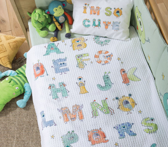 Εικόνα της ΒΡΕΦΙΚΗ ΚΟΥΒΕΡΤΑ ΠΙΚΕ ΚΟΥΝΙΑΣ ALPHABET MONSTER 110X150