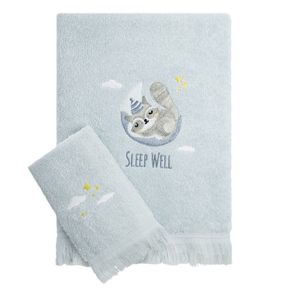 Εικόνα της Σετ Βρεφικές Πετσέτες (2τμχ) Nima Sleepy Racoon 400gsm