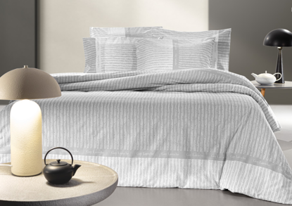 Εικόνα της Σετ 4τμχ Σεντόνια Tudor Grey με Λάχστιχο 170x200+32 Guy Laroche