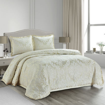 Εικόνα της Σετ Πάπλωμα  Damask (Cream) 250×240 & Μαξ/θήκες 50×70
