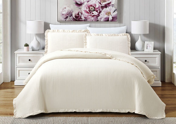 Εικόνα της Κουβερλί King Size με Βολάν 260x240 LIOLIOS HOME Armony Cream