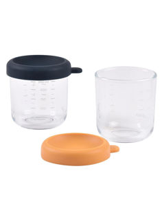 Εικόνα της Γυάλινα Δοχεία αποθήκευσης φαγητού 2τεμ 250ml Night Blue/Honey Béaba