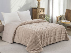 Εικόνα της ΚΟΥΒΕΡΤΟΠΑΠΛΩΜΑ ΓΟΥΝΑ/FLANNEL ΥΠΕΡΔΙΠΛΟ 220X240 ADAM HOME (910) TAUPE
