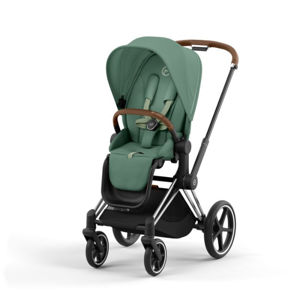 Εικόνα της Cybex Priam Βρεφικό Καρότσι Leaf Green | dark green Με Σκελετό Chrome Brown | chrome