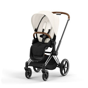 Εικόνα της Cybex Priam Βρεφικό Καρότσι Off White | light beige Με Σκελετό Chrome Brown | chrome