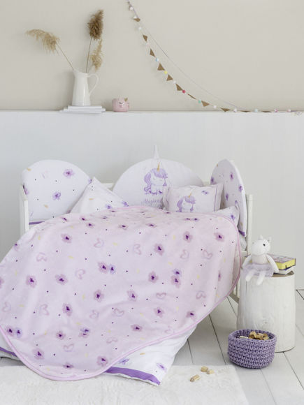 Εικόνα της Κουβέρτα Βελουτέ Κούνιας 110x140 Magical Unicorn